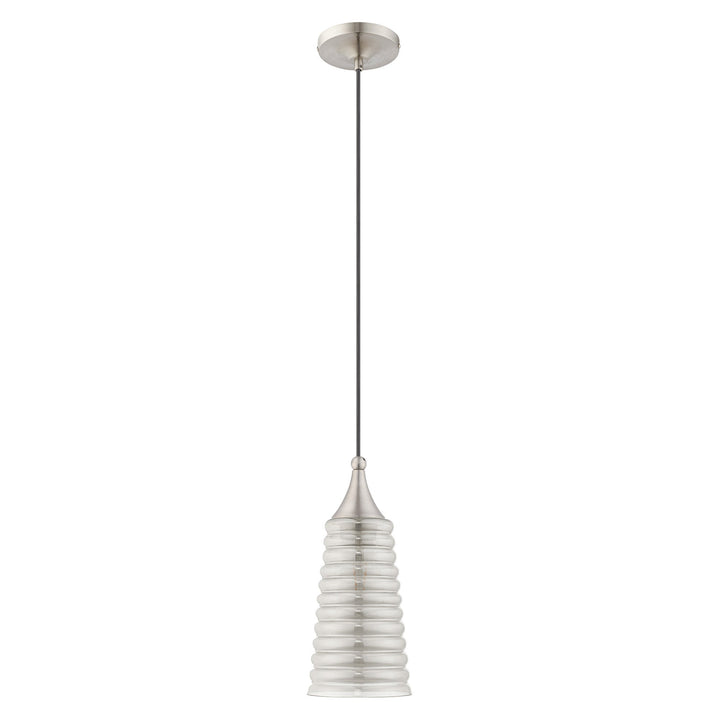 1 Light Brushed Nickel Single Pendant Livex