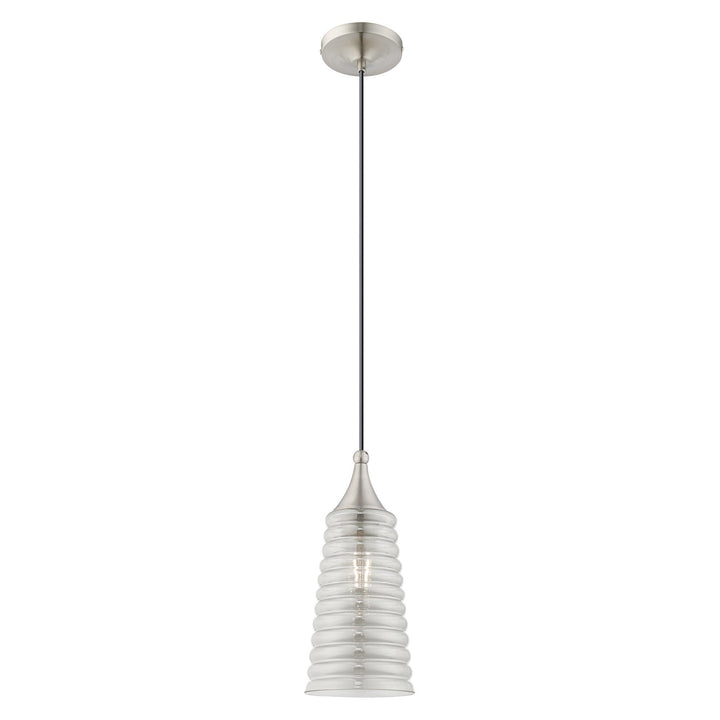 1 Light Brushed Nickel Single Pendant Livex