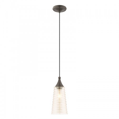 1 Light English Bronze Single Pendant Livex