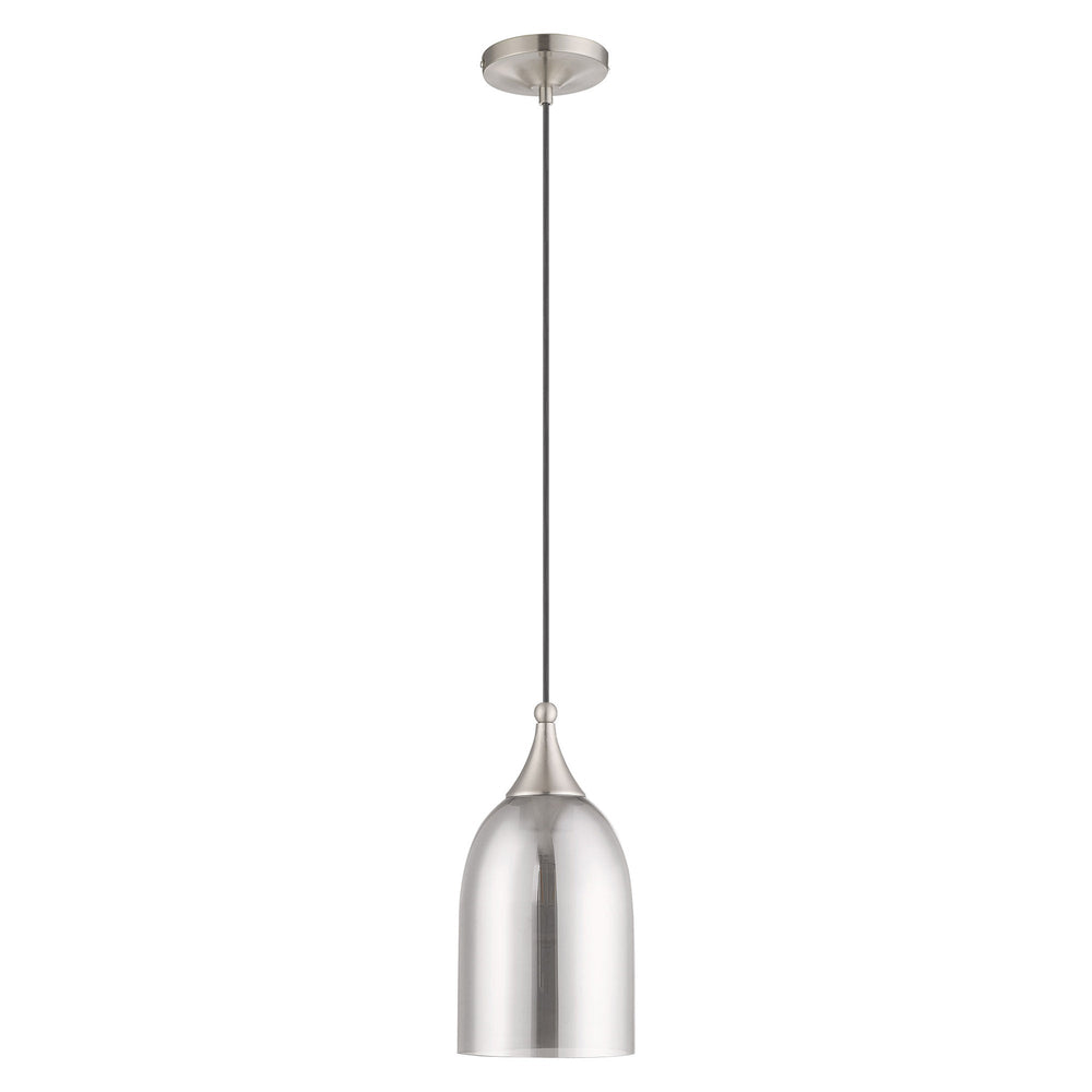 1 Light Brushed Nickel Single Pendant Livex