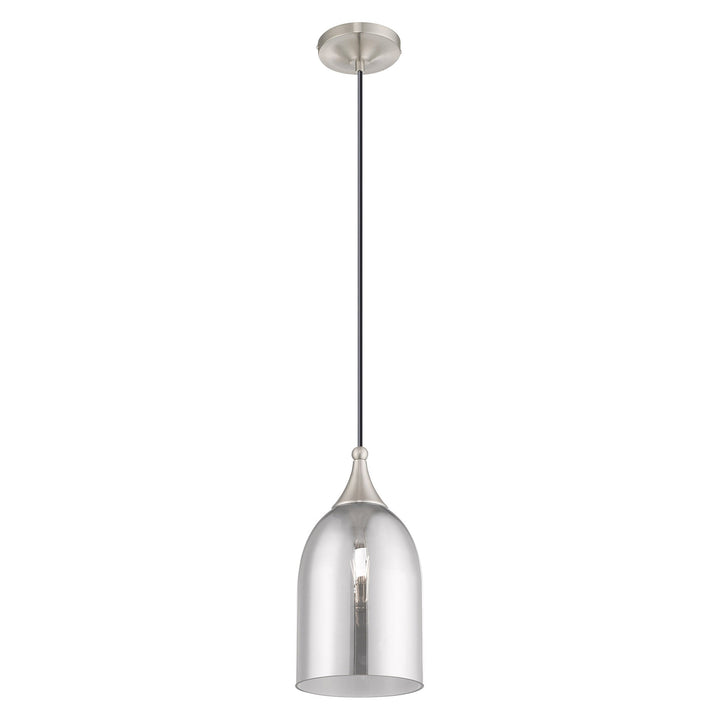 1 Light Brushed Nickel Single Pendant Livex