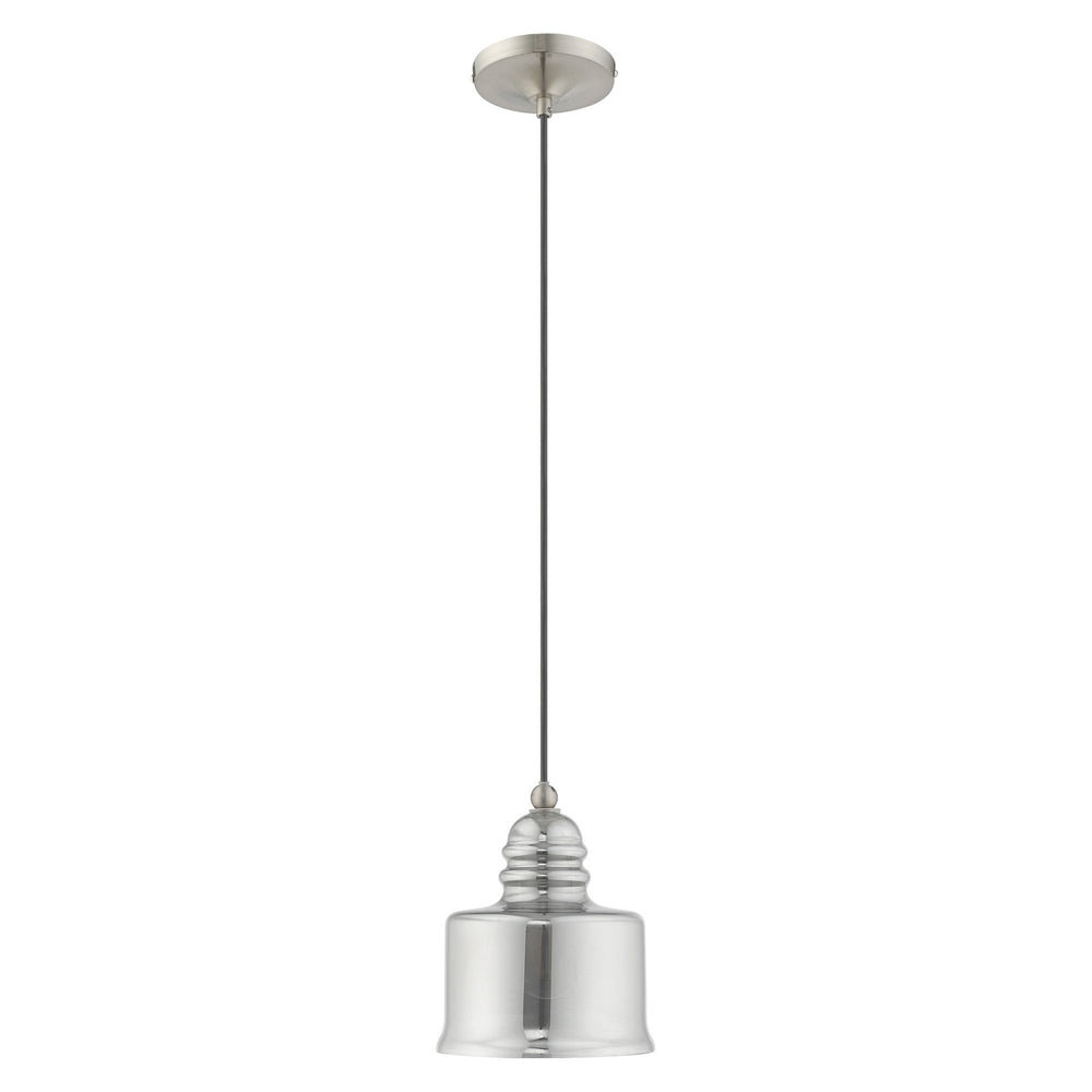 1 Light Brushed Nickel Single Pendant Livex