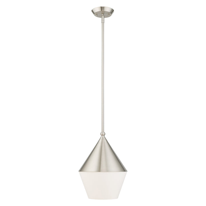 1 Light Brushed Nickel Single Pendant Livex