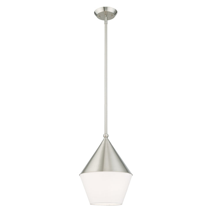 1 Light Brushed Nickel Single Pendant Livex