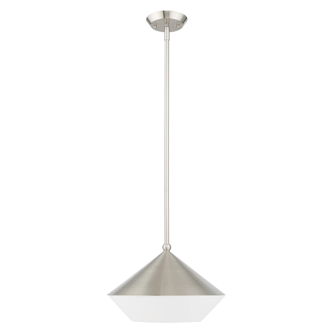 1 Light Brushed Nickel Single Pendant Livex