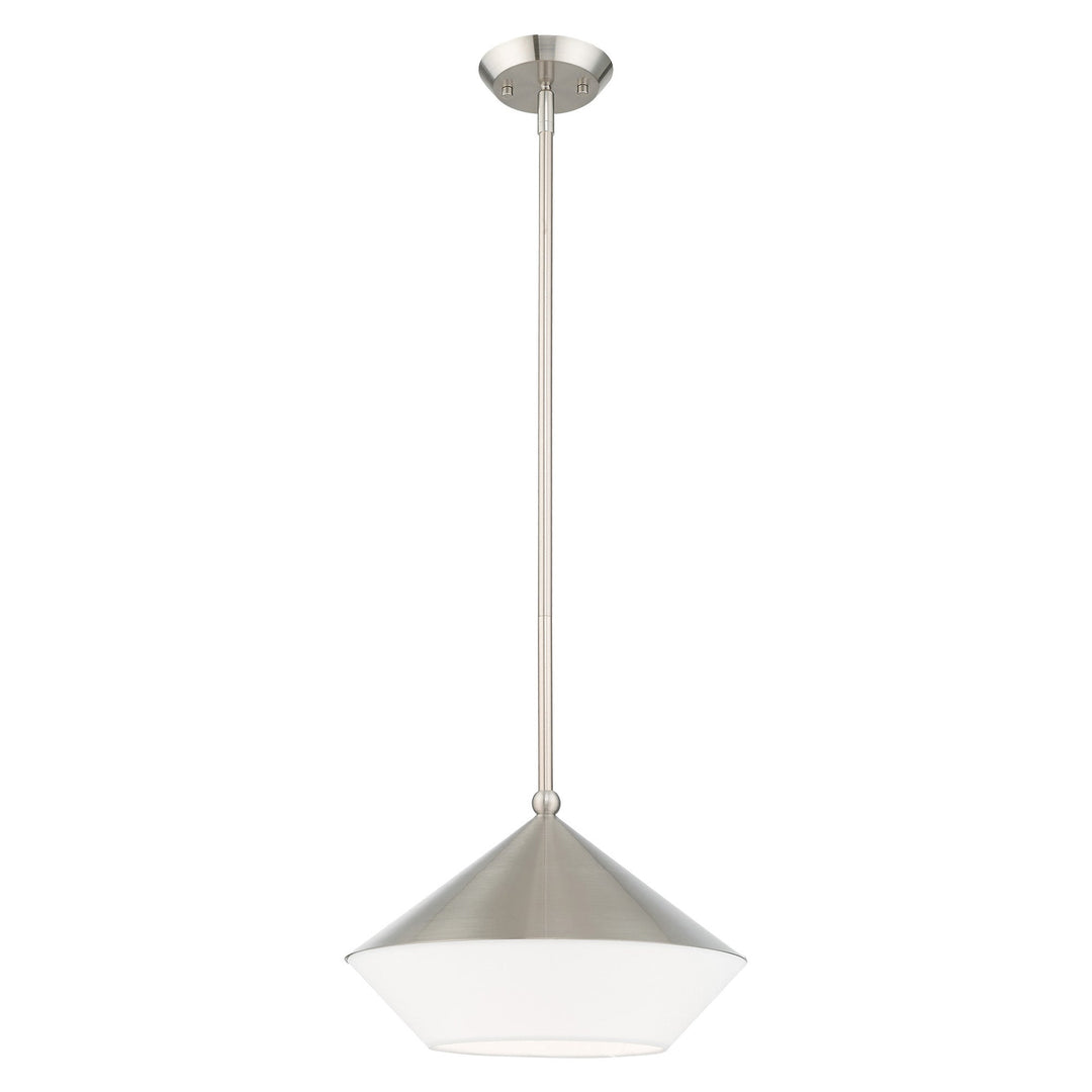 1 Light Brushed Nickel Single Pendant Livex