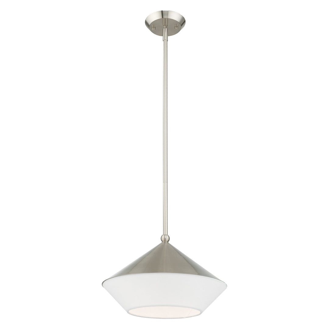 1 Light Brushed Nickel Single Pendant Livex