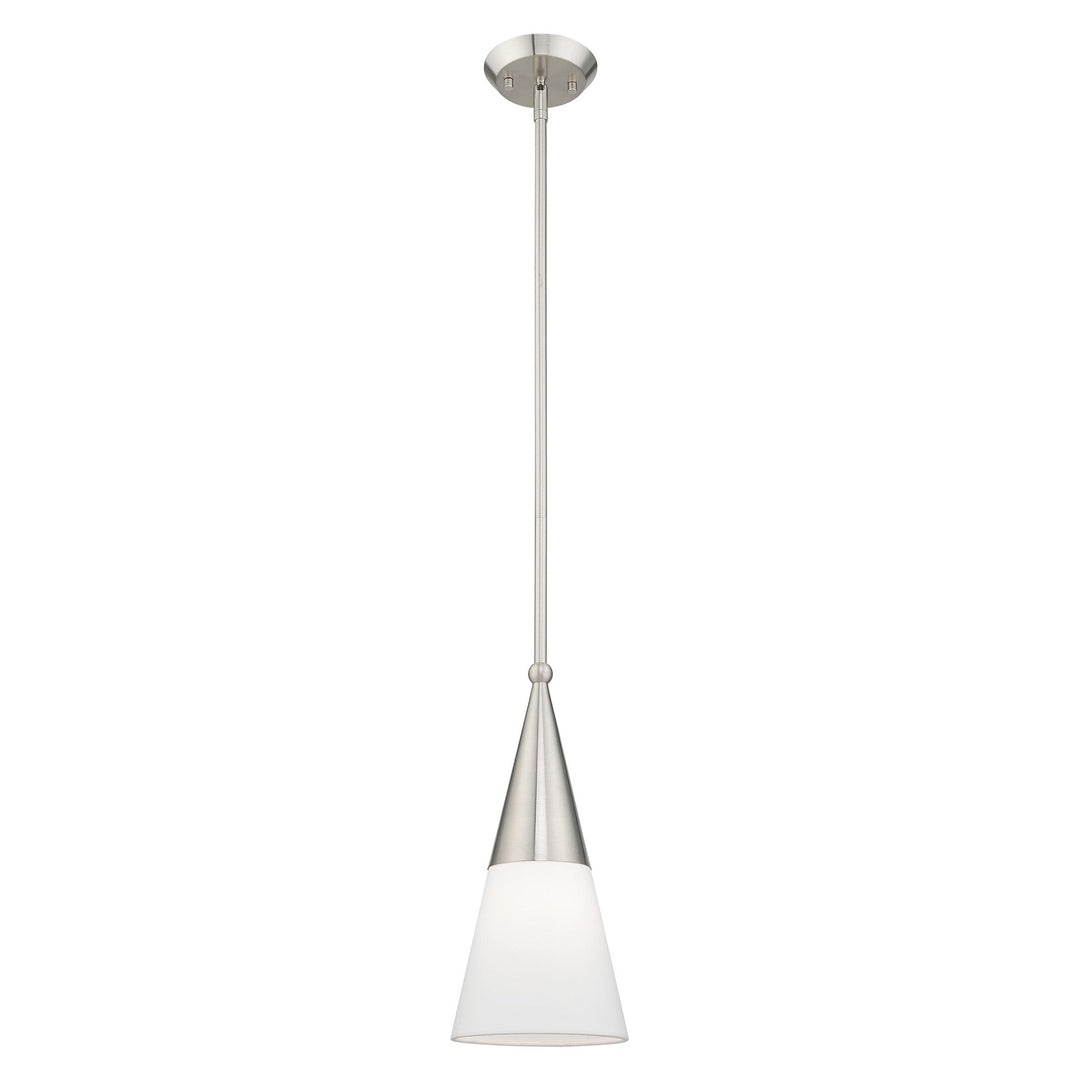 1 Light Brushed Nickel Single Pendant Livex