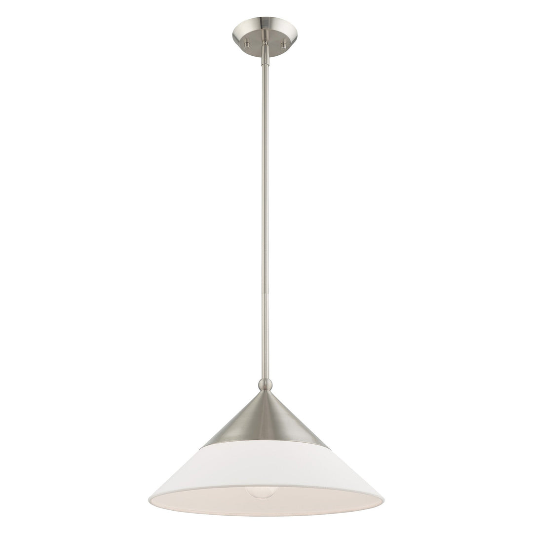 1 Light Brushed Nickel Single Pendant Livex