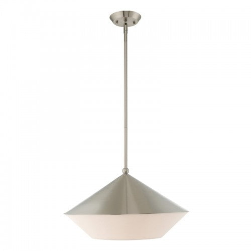 1 Light Brushed Nickel Pendant Livex