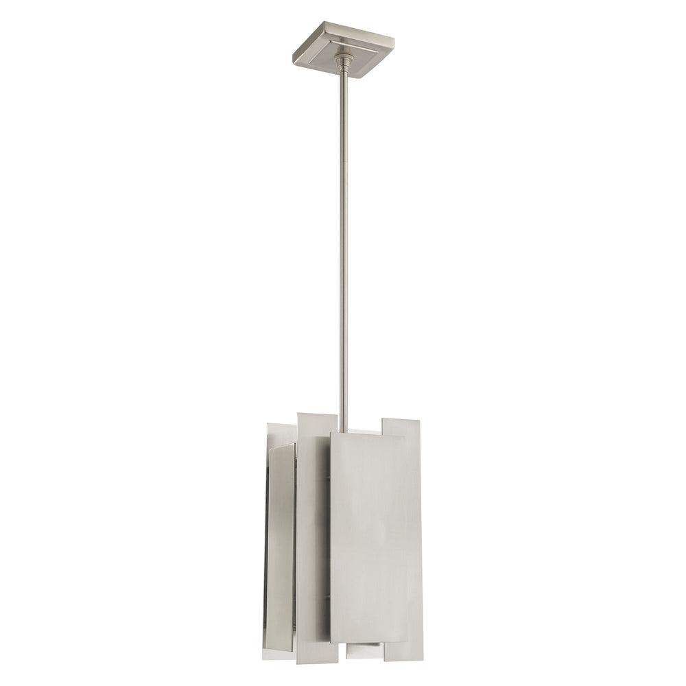 1 Light Brushed Nickel Single Pendant Livex