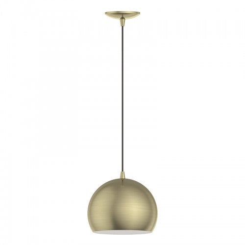 1 Light Antique Brass Pendant Livex