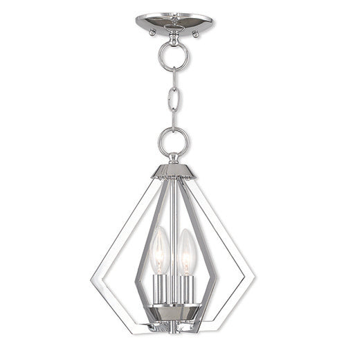 2 Light Polished Chrome Chandelier/Ceiling Mount Livex