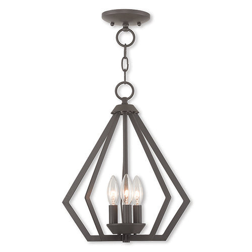 3 Light Bronze Chandelier/Ceiling Mount Livex