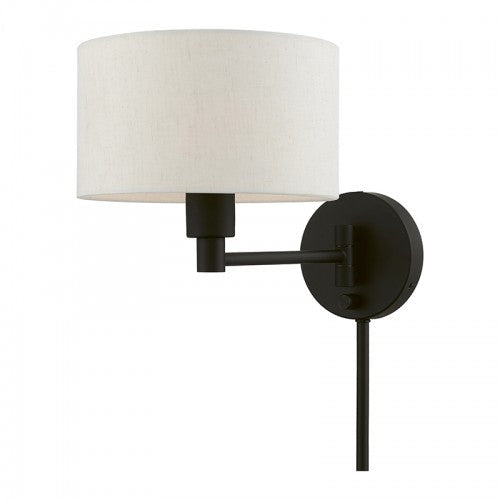 1 Light Black Swing Arm Wall Lamp Livex