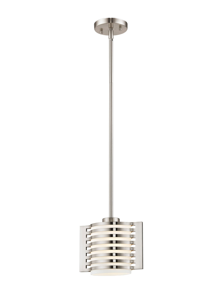 1 Light Brushed Nickel Single Pendant Livex