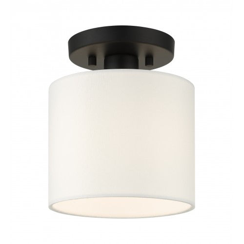 1 Light Black Semi Flush Livex