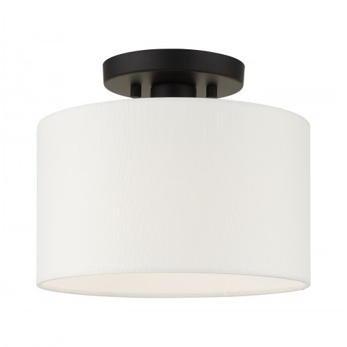 1 Light Black Semi Flush Livex