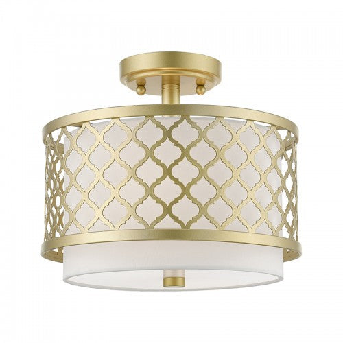 2 Light Soft Gold Small Semi-Flush Livex