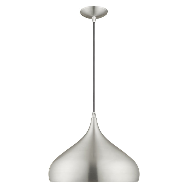 1 Light Brushed Aluminum Single Pendant Livex