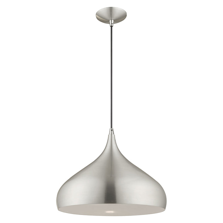 1 Light Brushed Aluminum Single Pendant Livex