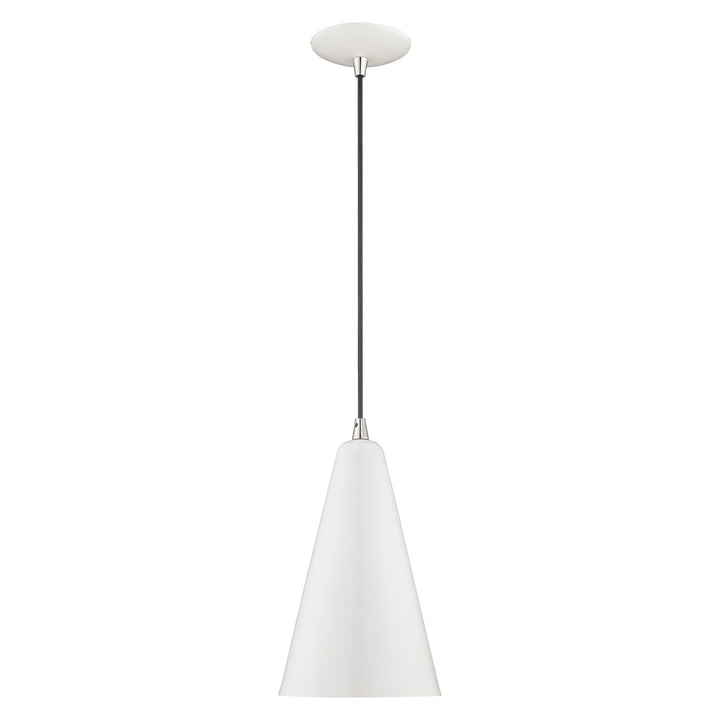 1 Light Shiny White Single Pendant Livex