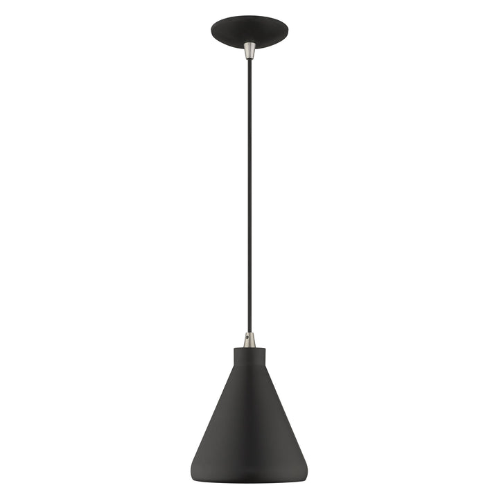 1 Light Black Single Pendant Livex