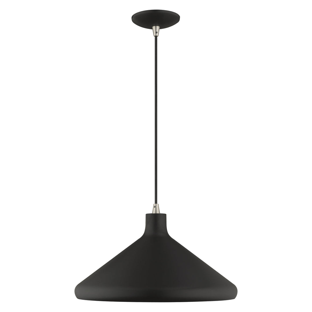 1 Light Black Single Pendant Livex