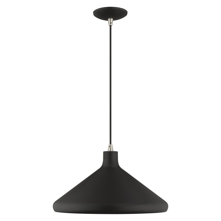 1 Light Black Single Pendant Livex