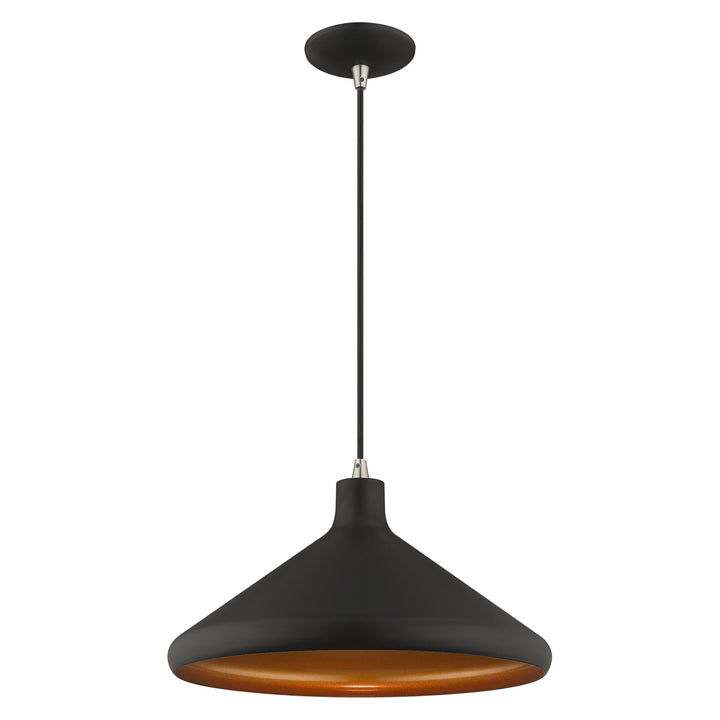 1 Light Black Single Pendant Livex