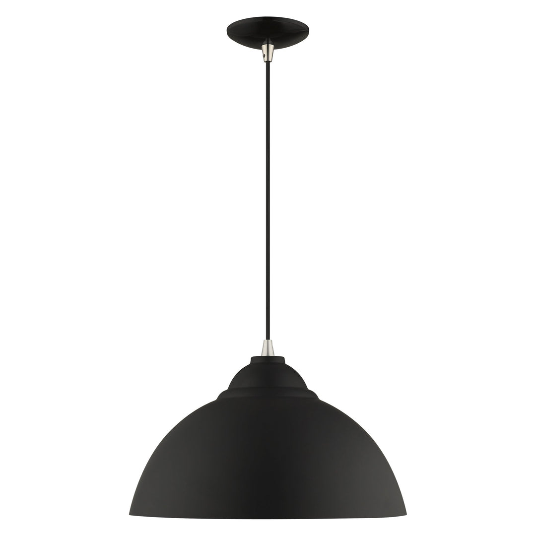 1 Light Black Single Pendant Livex