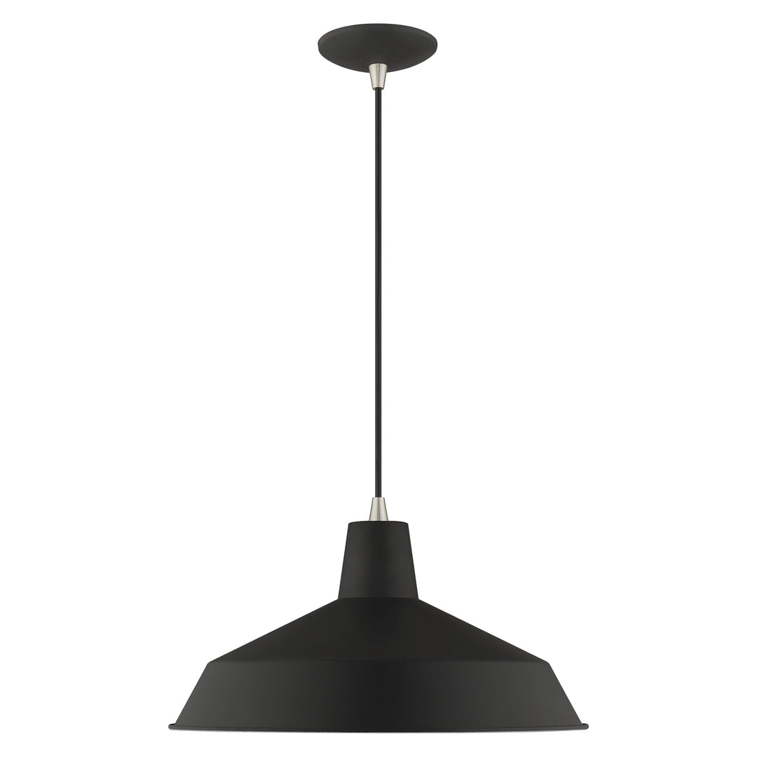 1 Light Black Single Pendant Livex