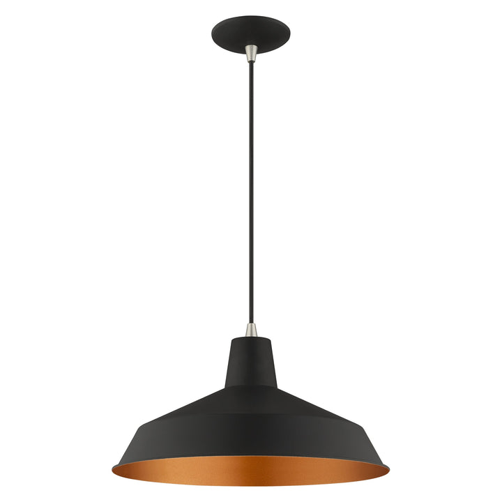 1 Light Black Single Pendant Livex