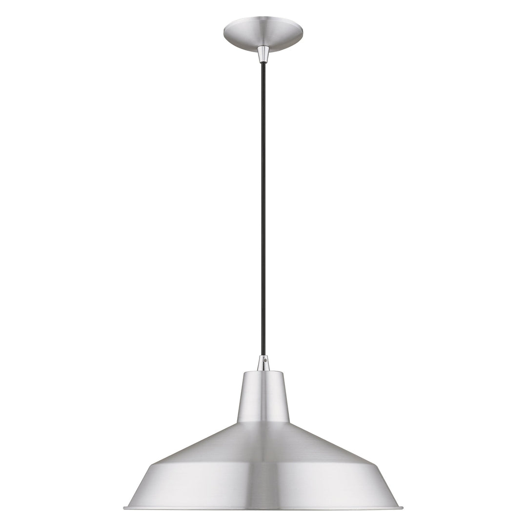 1 Light Brushed Aluminum Single Pendant Livex