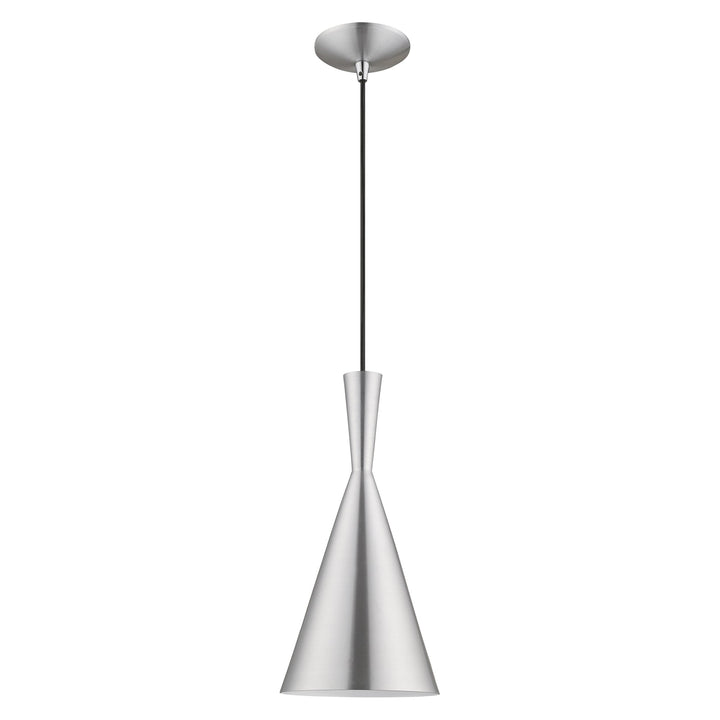 1 Light Brushed Aluminum Single Pendant Livex