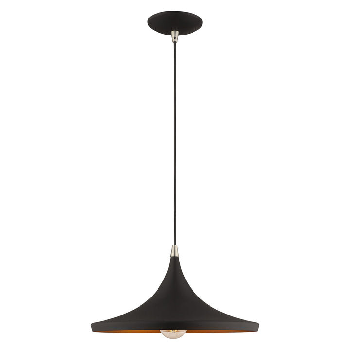 1 Light Black Single Pendant Livex