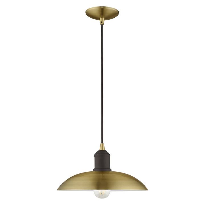 1 Light Antique Brass Single Pendant Livex