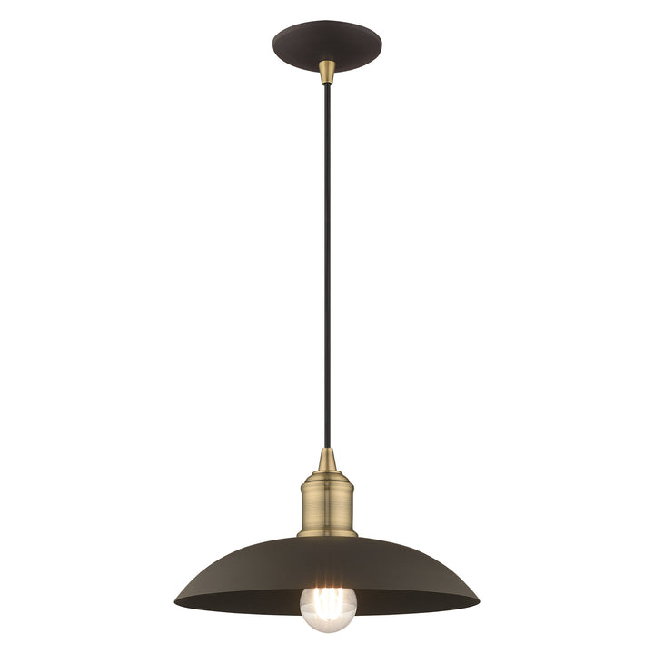 1 Light Bronze Single Pendant Livex