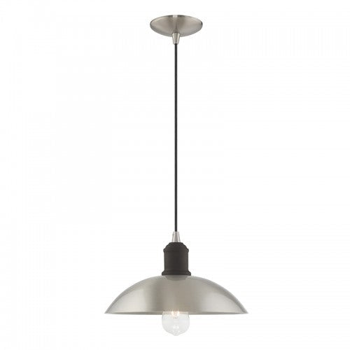 1 Light Brushed Nickel Single Pendant Livex