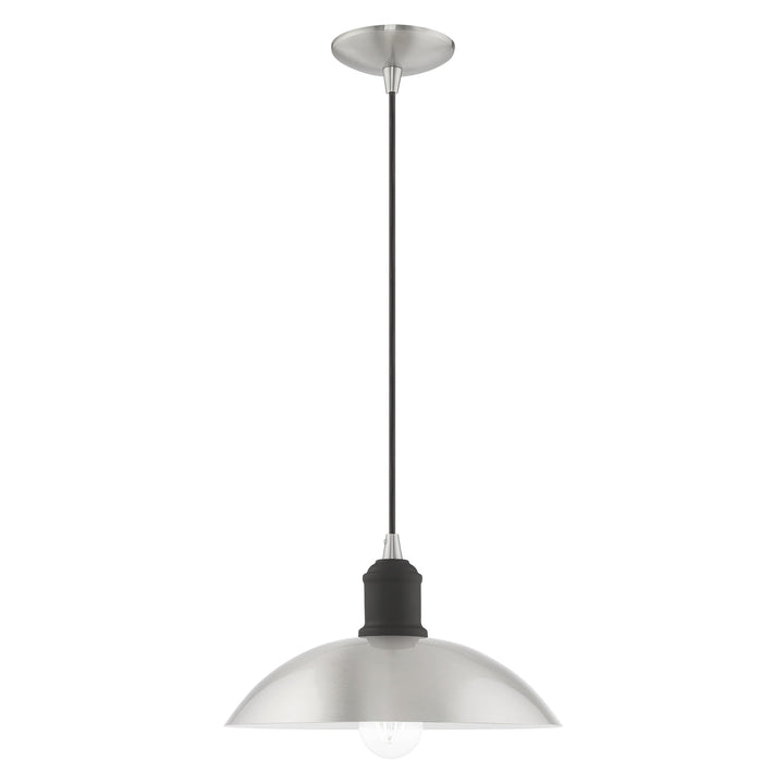 1 Light Brushed Nickel Single Pendant Livex