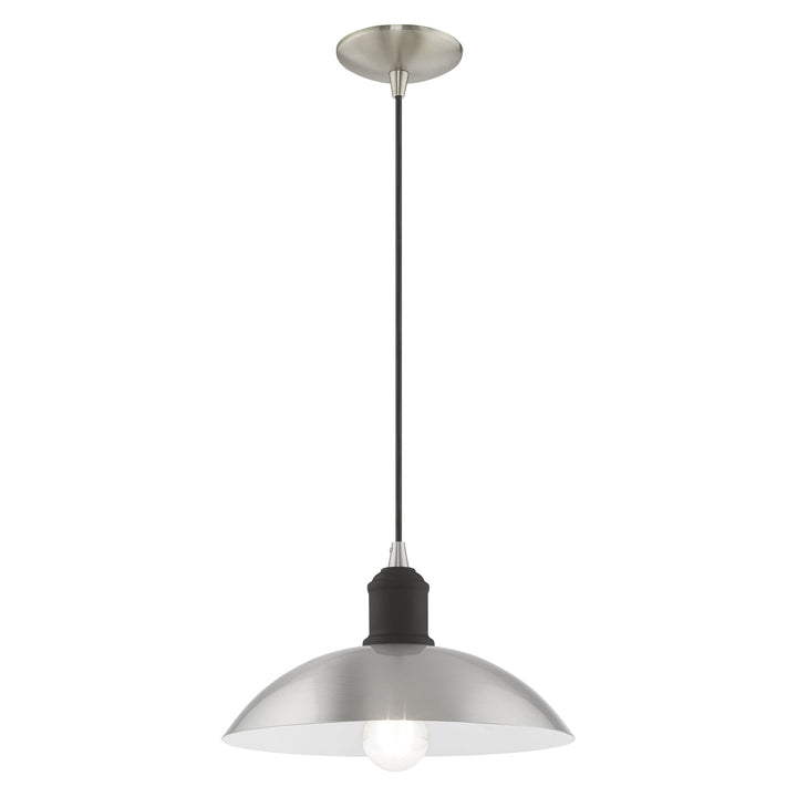 1 Light Brushed Nickel Single Pendant Livex