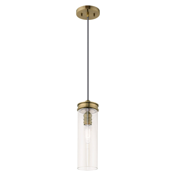 1 Light Antique Brass Single Pendant Livex