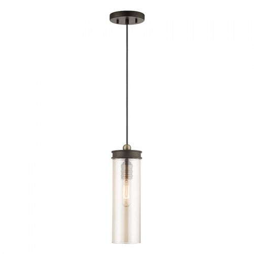 1 Light Bronze Single Pendant Livex