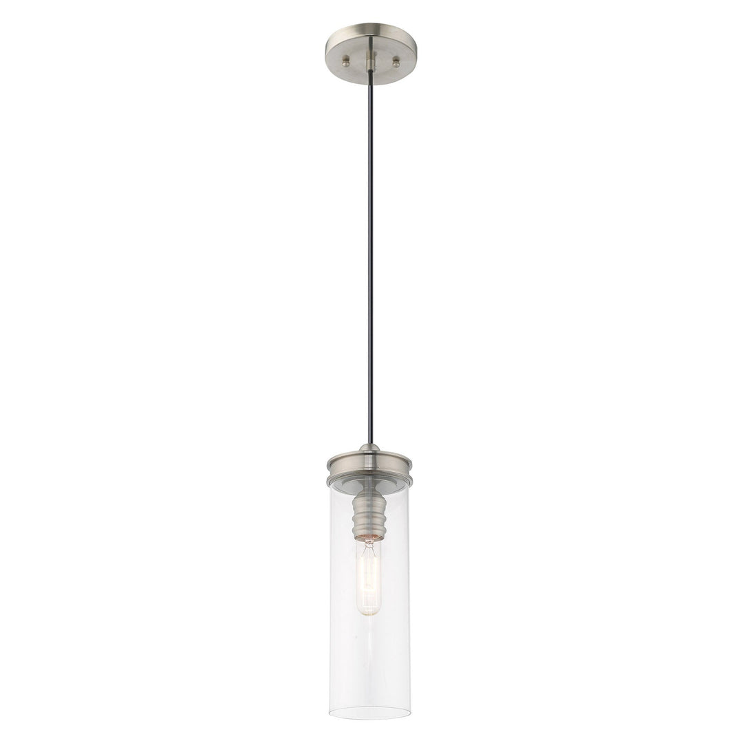 1 Light Brushed Nickel Single Pendant Livex