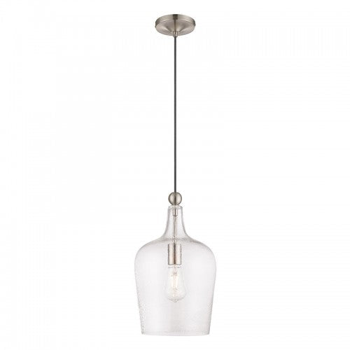 1 Light Brushed Nickel Single Pendant Livex