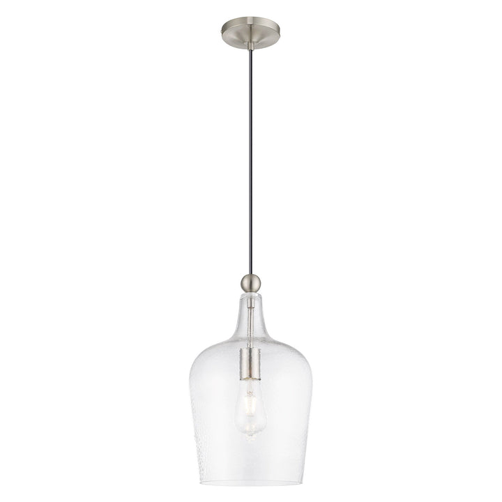 1 Light Brushed Nickel Single Pendant Livex