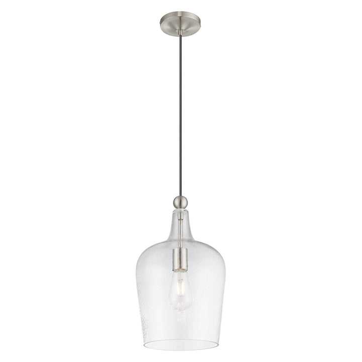 1 Light Brushed Nickel Single Pendant Livex