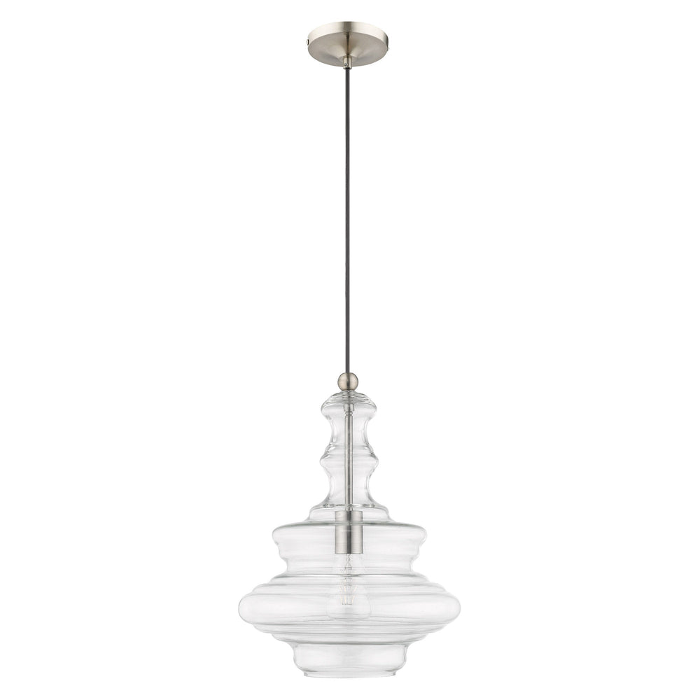 1 Light Brushed Nickel Single Pendant Livex