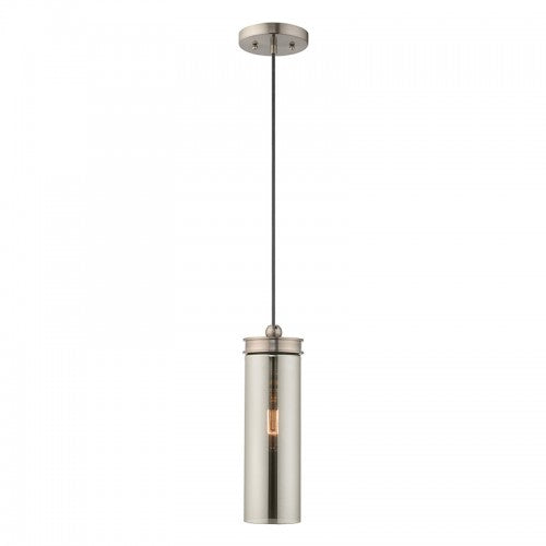 1 Light Brushed Nickel Single Pendant Livex