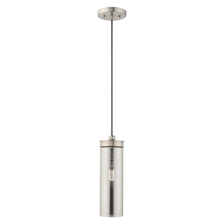 1 Light Brushed Nickel Single Pendant Livex